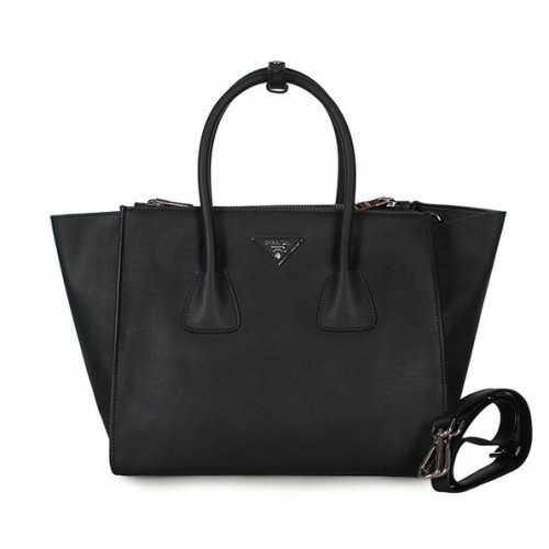 Prada Glace Vitello Tote BN2619 a Nero Milano